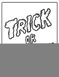 Trick or Treat Lettering Coloring Page with Bold Spooky Font